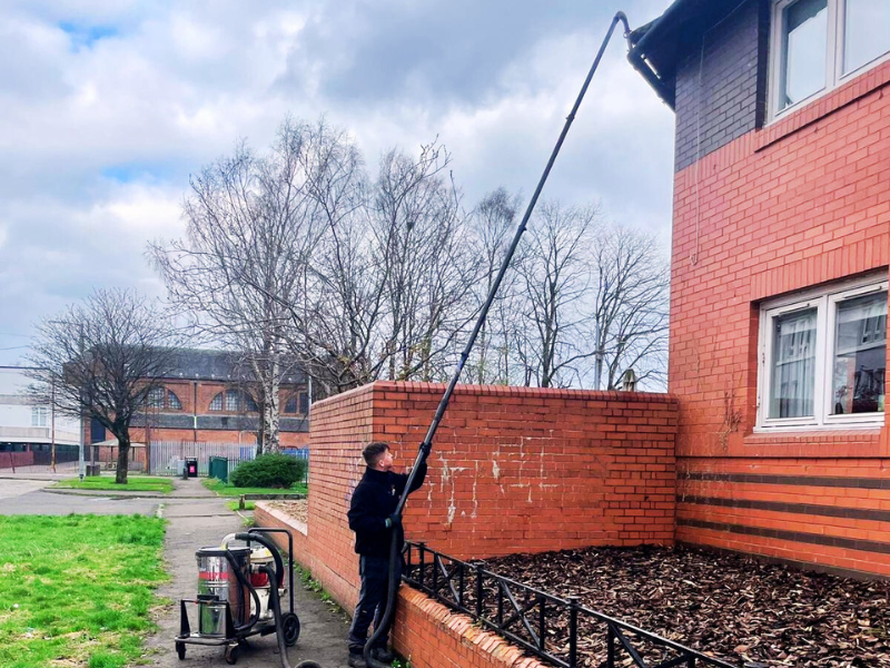 About QCS Cleaning Worker Gutter Clean