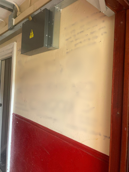 Graffiti removal in school