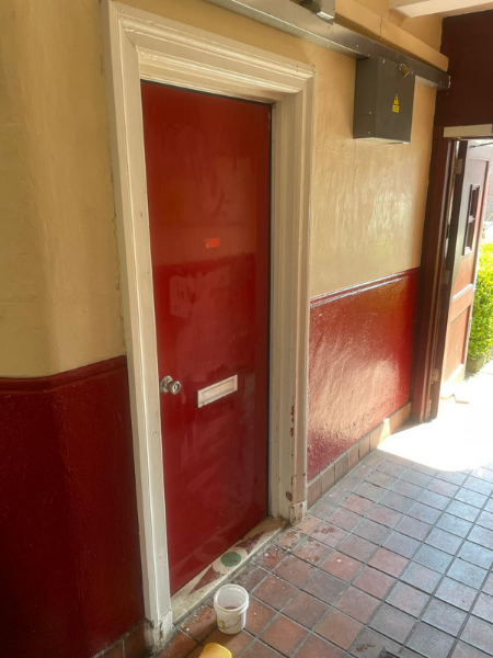 After graffiti removed in school