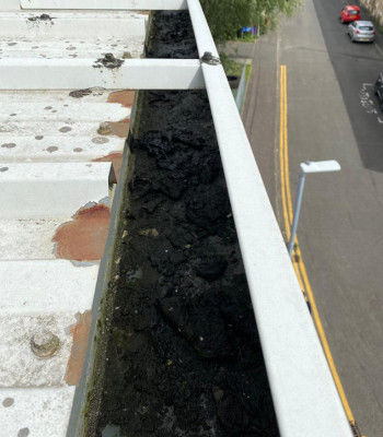 Before gutter cleaning