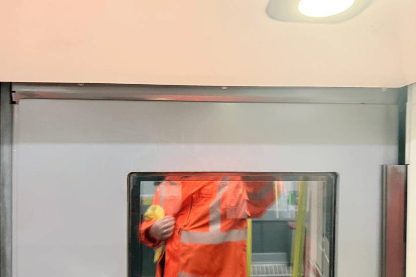 Clean glazed panel after professional graffiti removal